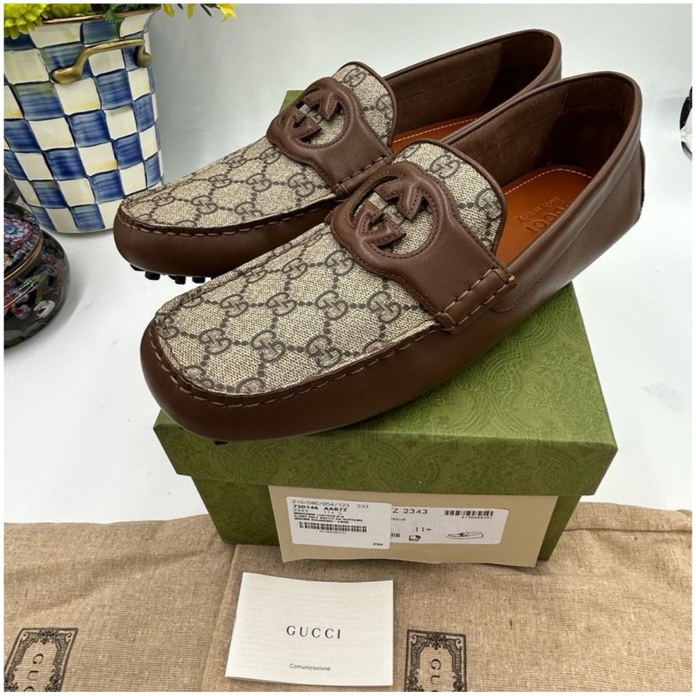 Gucci interlocking GG
Supreme driver loafers size… - image 6